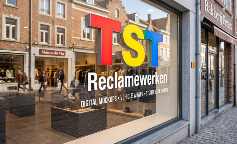 Raambelettering door TST Reclamewerken