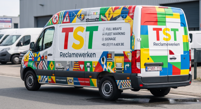 Voertuigbelettering door TST Reclamewerken